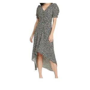 A New Day Black and White Floral High Low Dress
